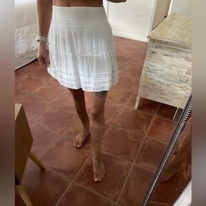 Hollister ultra high rise poplin and lace skirt